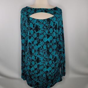 Lane Bryant Black & Blue Snakeprint BodyCon Tunic/Dress
